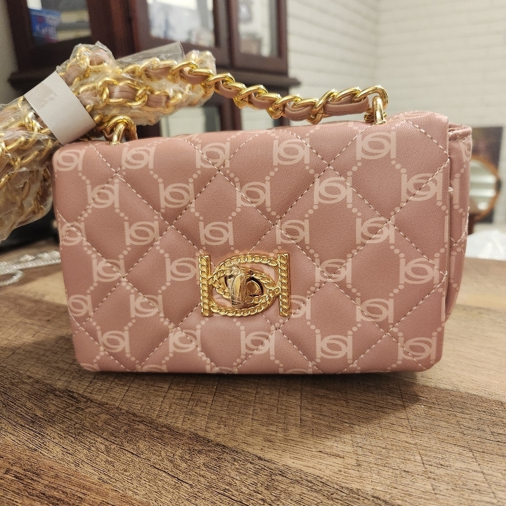 Bebe Pink Quilted Chain Shoulder Bag Liv Style - Picture 11 of 11